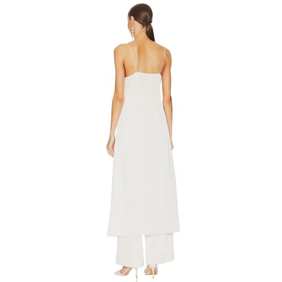 Line & Dot Jordey Pants in Ivory XSmall New Womens Satin Wide Leg Trousers - Picture 2 of 9